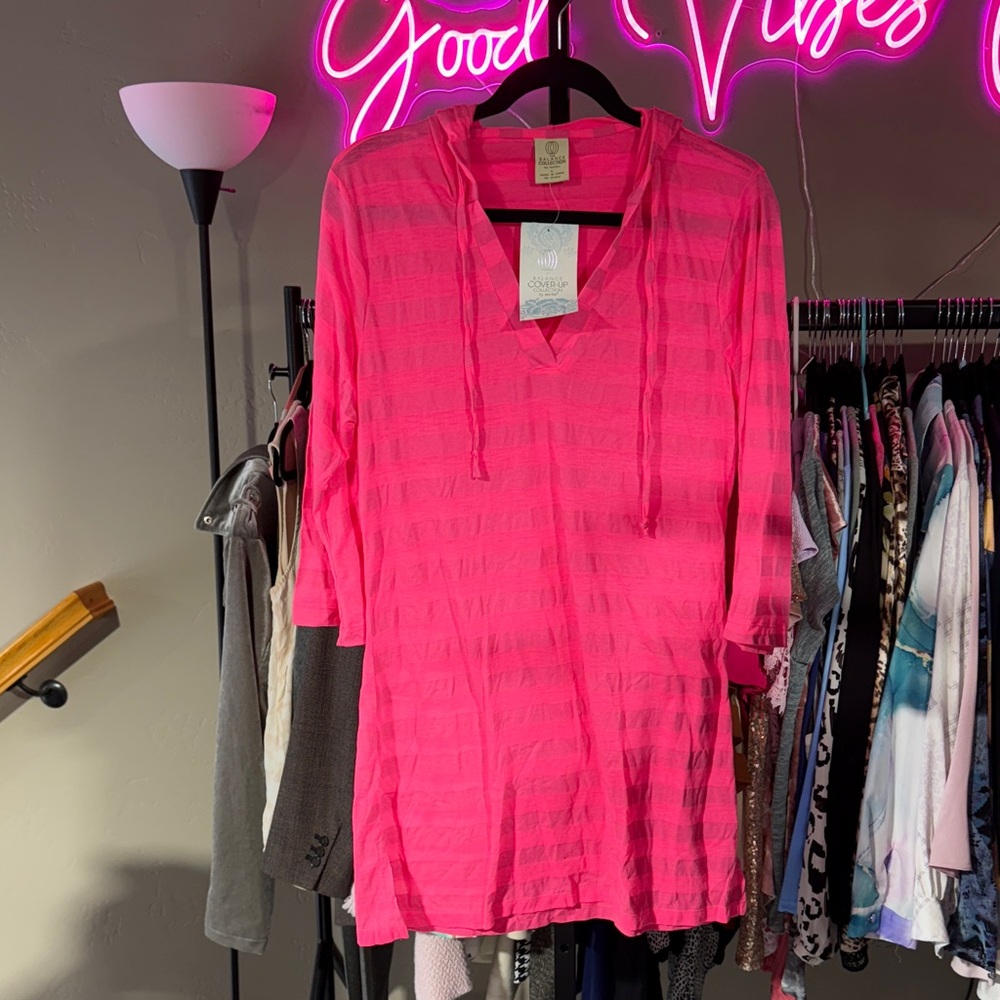Marika Hot Pink Hooded Swim Coverup